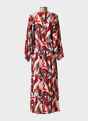 Robe longue manches longues manches longues rose GRACE & MILA femme