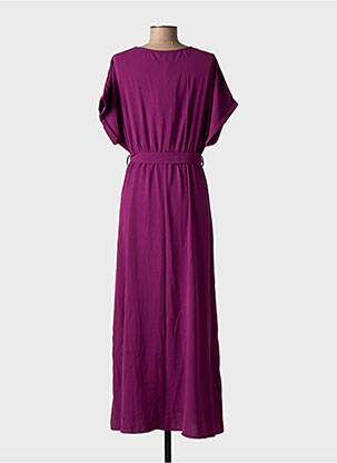 Robe longue manches courtes manches courtes violet GRACE & MILA femme