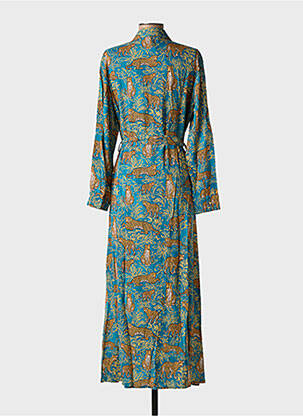 Robe longue manches longues manches longues bleu GRACE & MILA femme