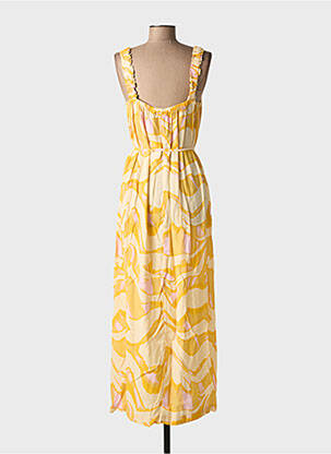 Robe longue imprimé fantaisie sans manche jaune FRANSA femme