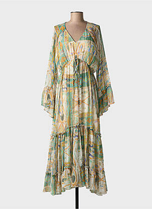 Robe longue manches longues manches longues vert GOA GOA femme