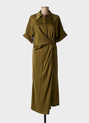 Robe longue manches courtes manches courtes vert FRANSA femme