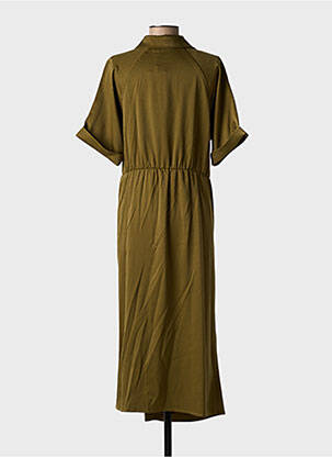 Robe longue manches courtes manches courtes vert FRANSA femme