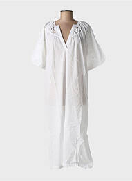 Robe mi-longue manches courtes manches courtes blanc FRANSA femme
