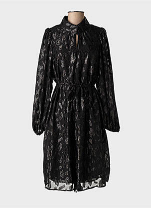 Robe mi-longue manches longues manches longues noir FRANSA femme