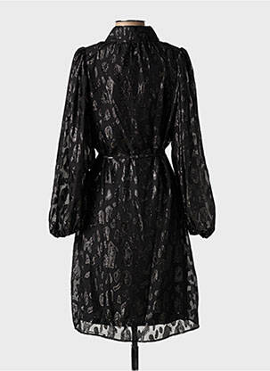 Robe mi-longue manches longues manches longues noir FRANSA femme