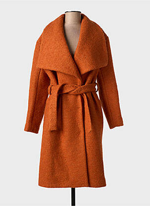 Manteau long coupe cintrée sans capuche orange GOA GOA femme