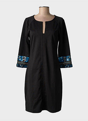 Robe mi-longue manches 3/4 manches 3/4 noir GOA GOA femme