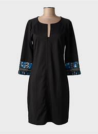 Robe mi-longue manches 3/4 manches 3/4 noir GOA GOA femme