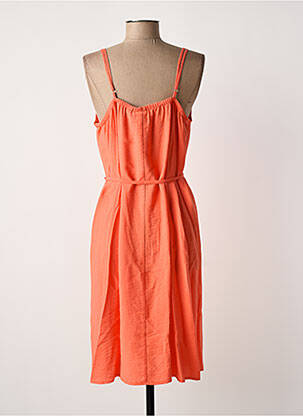 Robe mi-longue col rond fines bretelles orange FRANSA femme