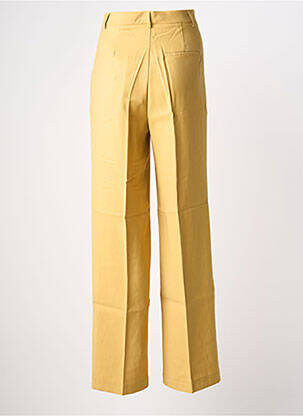 Pantalon large tissage popeline taille haute jaune GRACE & MILA femme