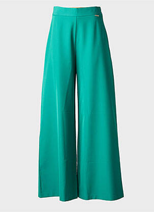 Pantalon large fermeture zip latéral taille haute vert GOA GOA femme