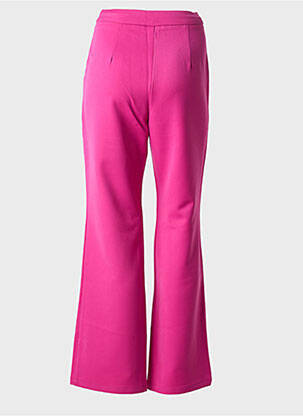 Pantalon droit tissage crêpe taille haute rose GOA GOA femme