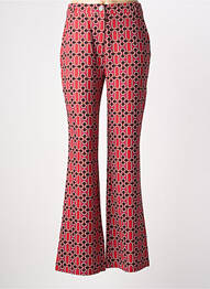Pantalon flare stretch taille haute rouge GOA GOA femme