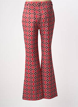 Pantalon flare stretch taille haute rouge GOA GOA femme
