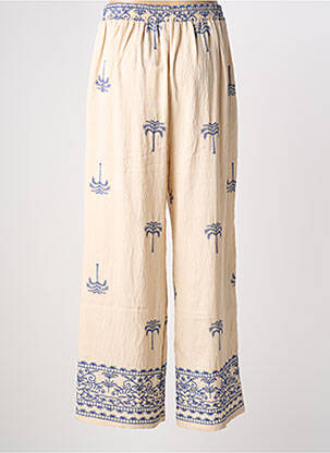 Pantalon large tissage crêpe taille normale beige SORBET femme