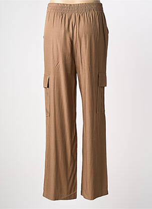 Pantalon cargo taille élastique taille haute marron FRANSA femme