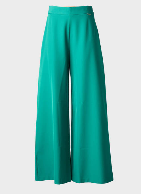 Pantalon large fermeture zip latéral taille haute vert GOA GOA femme