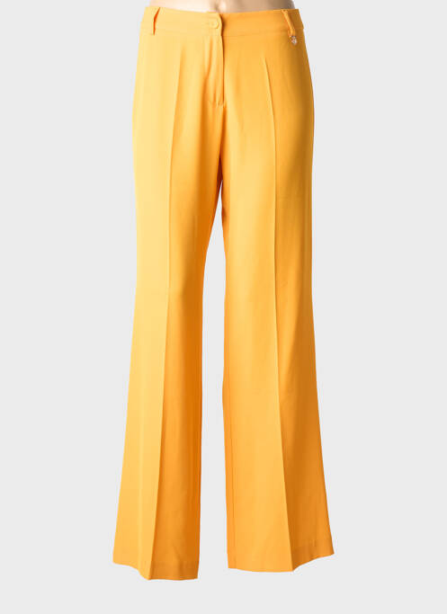 Pantalon droit tissage crêpe taille haute orange GOA GOA femme