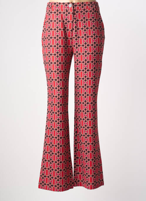 Pantalon flare stretch taille haute rouge GOA GOA femme