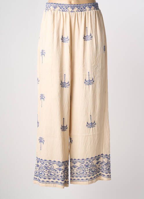 Pantalon large tissage crêpe taille normale beige SORBET femme