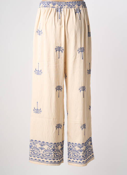 Pantalon large tissage crêpe taille normale beige SORBET femme
