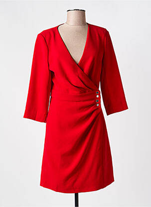 Robe courte manches longues manches longues rouge MORGAN femme