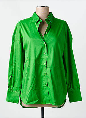 Chemisier coupe droite manches longues vert FRANSA femme