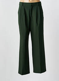 Pantalon chino fermeture zippée sous rabat boutonné taille normale vert THE KORNER femme