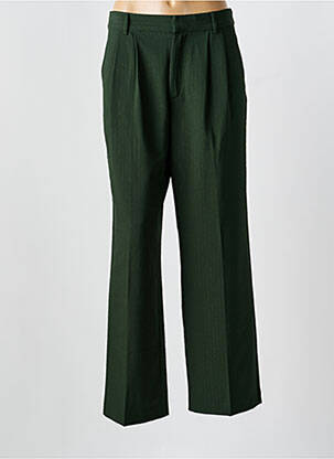 Pantalon chino fermeture zippée sous rabat boutonné taille normale vert THE KORNER femme