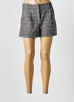 Short fermeture zippée sous rabat boutonné taille normale noir MORGAN femme