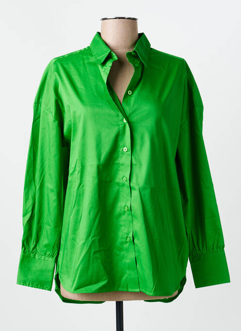 Chemisier coupe droite manches longues vert FRANSA femme