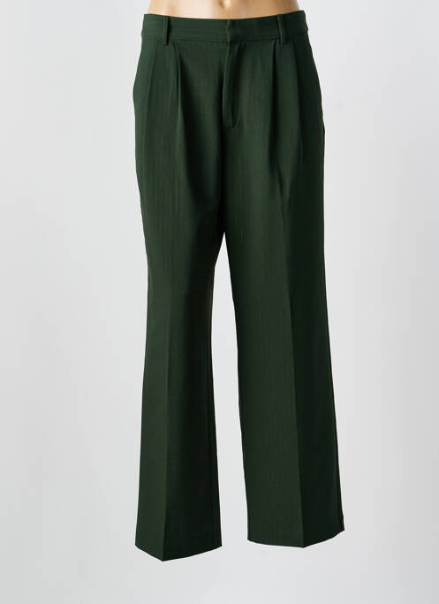 Pantalon chino fermeture zippée sous rabat boutonné taille normale vert THE KORNER femme