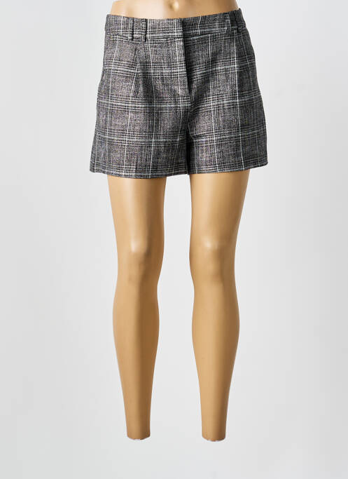 Short fermeture zippée sous rabat boutonné taille normale noir MORGAN femme