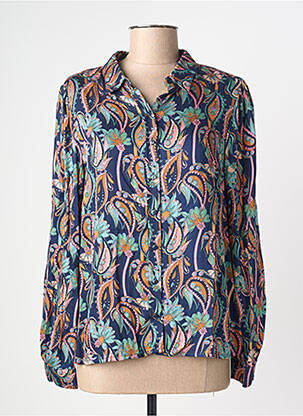 Chemisier imprimé fantaisie manches longues bleu LOLA ESPELETA femme