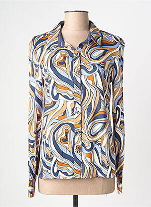 Chemisier coupe cintrée manches longues bleu LOLA ESPELETA femme