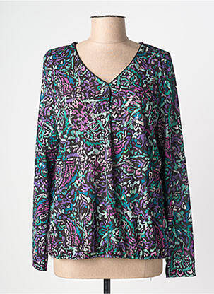 Blouse imprimé fantaisie manches longues violet DIANE LAURY femme