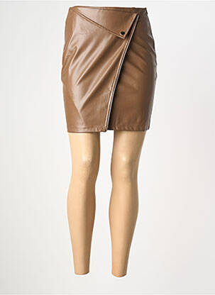 Jupe courte coupe droite marron UNIKA femme