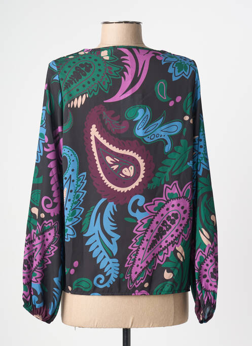 Blouse imprimé fantaisie manches longues noir DONA LISA femme