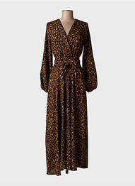Robe longue manches longues manches longues noir DONA LISA femme
