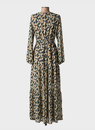 Robe longue manches longues manches longues vert DONA LISA femme