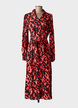 Robe longue tissage popeline manches longues orange B.YOUNG femme