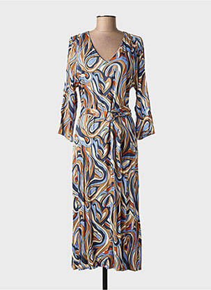Robe mi-longue manches longues manches longues beige LOLA ESPELETA femme