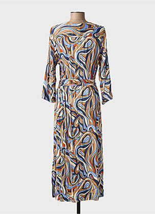 Robe mi-longue manches longues manches longues beige LOLA ESPELETA femme
