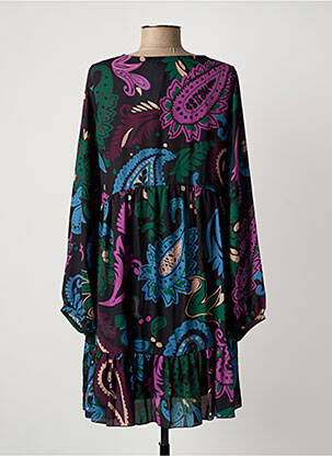 Robe courte manches longues manches longues noir DONA LISA femme