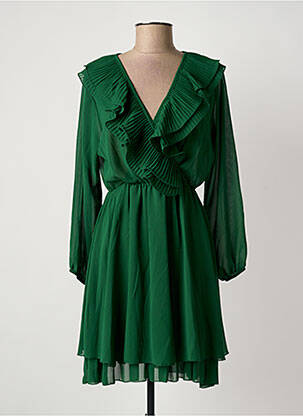 Robe courte manches longues manches longues vert DONA LISA femme