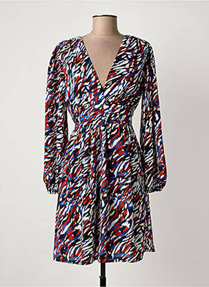 Robe courte manches longues manches longues bleu MAELLE femme