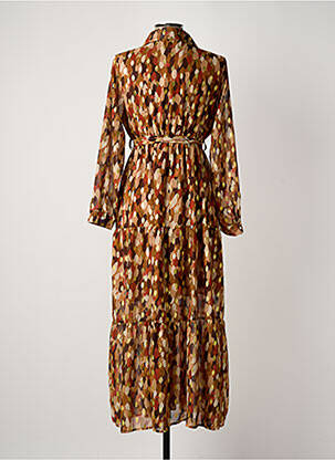 Robe longue manches longues manches longues marron DONA LISA femme