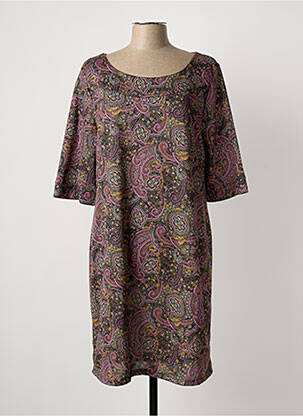 Robe mi-longue manches 3/4 manches 3/4 rose SPG WOMAN femme
