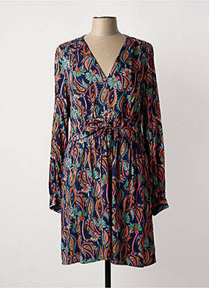 Robe mi-longue manches longues manches longues bleu LOLA ESPELETA femme